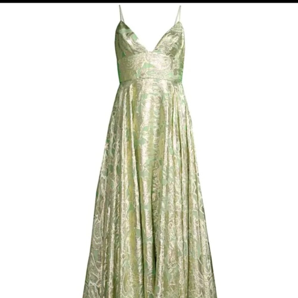Mestiza New York | Stella Metallic Chiffon Gown